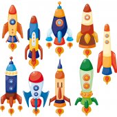 Space Rockets Set Wall Stickers
