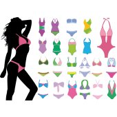 Swimwear Set Wall Stickers