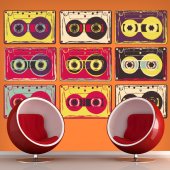 Tape Cassette Set Wall Stickers