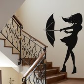 Umbrella Girl Wall Stickers