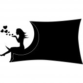 Woman Chalkboard / Blackboard Wall Stickers