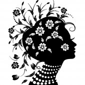 Woman flowers Wall Stickers